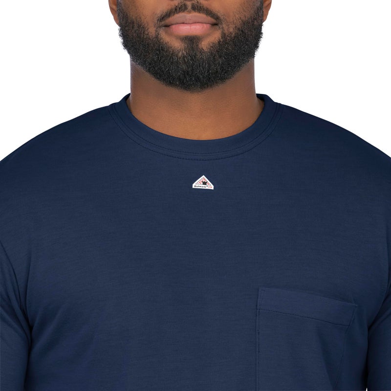 Bulwark FR Mens Lightweight Long Sleeve T-shirt, Navy, Large US - Image 3